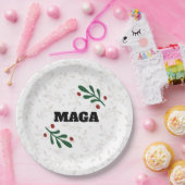 MAGAクリスマスラウンドトランプパーティープレート ペーパープレート (パーティー)