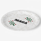 MAGAクリスマスラウンドトランプパーティープレート ペーパープレート (アングル)