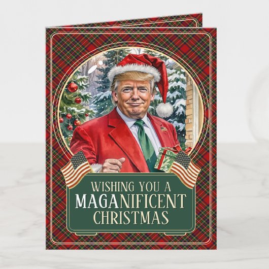 MAGAサンタトランプMAGAニフィシェントクリスマスフォールディング シーズンカード
