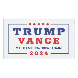 MAGAトランプVance 2024：ホワイトレッドブルー米国選挙 名札