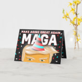 MAGAド最高のおもしろいナルドトランプ誕生日カード カード (黄色い花)