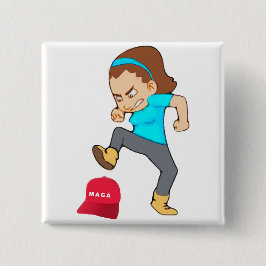 MAGAボタンを押す 缶バッジ