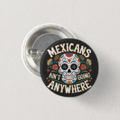 MAGAメキシコはどこにも行かない砂糖スカル 缶バッジ (正面&裏面)