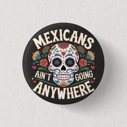 MAGAメキシコはどこにも行かない砂糖スカル 缶バッジ (正面)