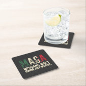 MAGAメキシコ人はどこにも行かないアメリカ人 スクエアペーパーコースター (インサイチュ)