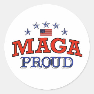 MAGAラウンド誇りを持ったステッカー ラウンドシール