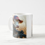 MAGA牛クールと銃とカモフラージュかわいいアメリカ コーヒーマグカップ (正面左)