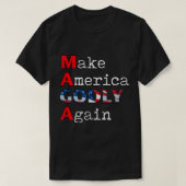 MAGA、アメリカを再び神に Tシャツ (デザイン正面)