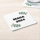 MAGA 2024クリスマス スクエアペーパーコースター (アングル)