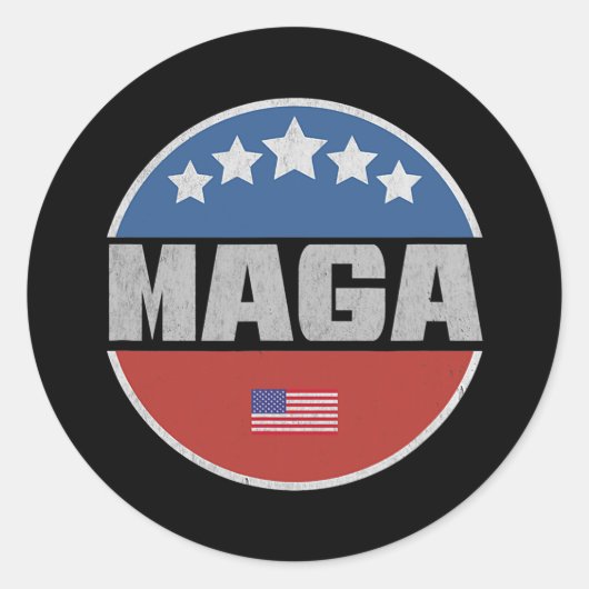 Maga America First MAGA  ラウンドシール (正面)