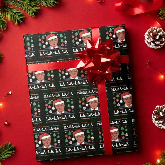 Maga La La La Funny Trump Ugly Christmas ラッピングペーパー