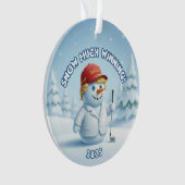 MAGA Snowman Trump Ornament  - Patriotic Ornament オーナメント (正面)