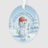 MAGA Snowman Trump Ornament  - Patriotic Ornament オーナメント (正面)