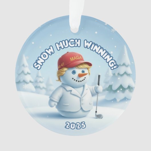 MAGA Snowman Trump Ornament  - Patriotic Ornament オーナメント (正面)