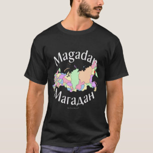 Magadanロシアの地図 Tシャツ
