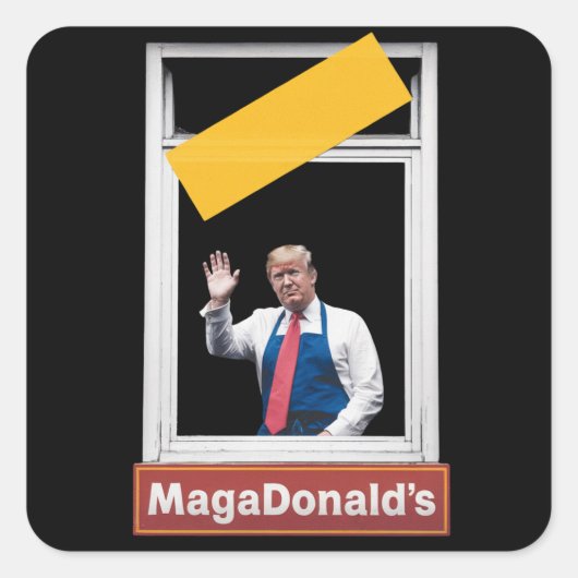 MAGADonald's トランプ 2024 スクエアシール (正面)