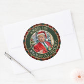 MAGAnificent Christmas Santa Claus Trump MAGA ラウンドシール (封筒)