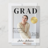 Magazineスタイリッシュ Graduate Photo 2024卒業 招待状 (正面)