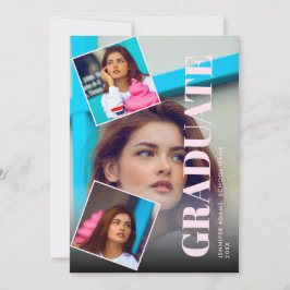 Magazine モダン 3写真の卒業発表 招待状