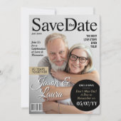 Magazine モダン Anniversary Save the Date招待状 シーズンカード (正面)