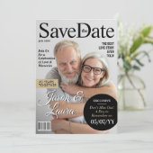 Magazine モダン Anniversary Save the Date招待状 シーズンカード (スタンド正面)