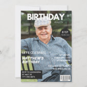 Magazine モダン Cover for him写真81歳の誕生日 招待状 (正面)