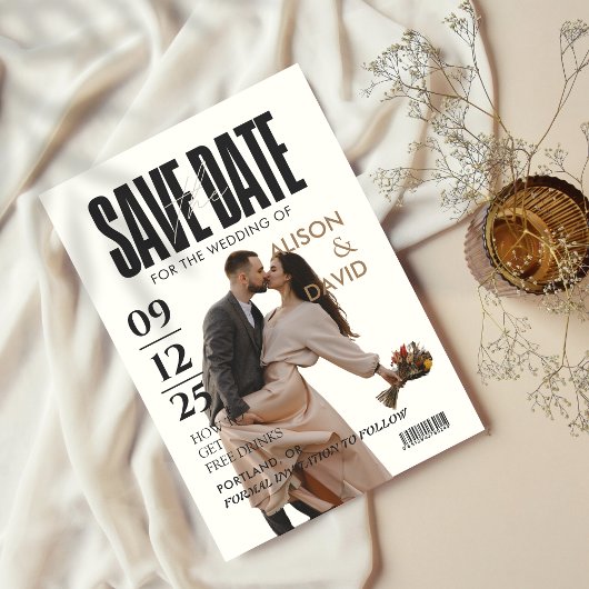 Magazine ユニーク 2 Photo Save The Date 結婚's 招待状