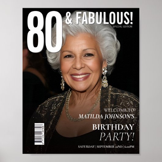 Magazine Cover 80th Birthday Welcome ポスター (正面)