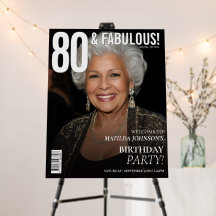 Magazine Cover 80th Birthday Welcome Sign