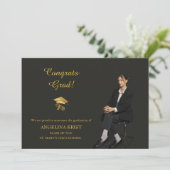 Magazine Cover Black Gold Graduation Announcement 案内状 (スタンド正面)