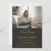 Magazine Cover Black Gold Graduation Invitation 招待状 (裏面)