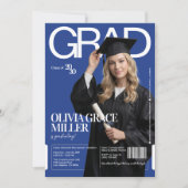 Magazine Cover Chic Graduation Party with Photo 招待状 (正面)