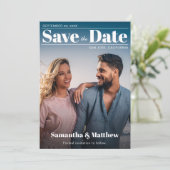 Magazine Cover Modern White Typography Photo セーブザデート (スタンド正面)