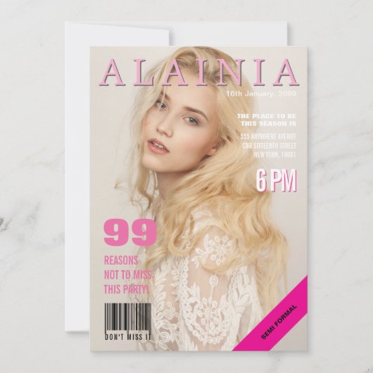 Magazine Cover Party Event Photo Invite 招待状 (正面)