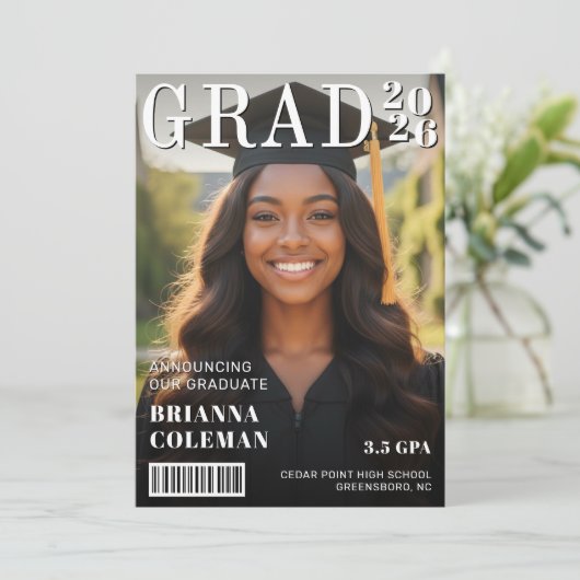 Magazine Cover Photo Graduation 案内状 (スタンド正面)