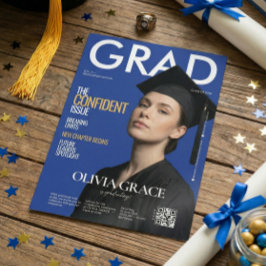 Magazine Cover Style Modern Photo Graduation 招待状