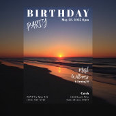 Magazine Cover Sunset Beach Birthday 招待状