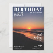 Magazine Cover Sunset Beach Birthday 招待状 (正面)