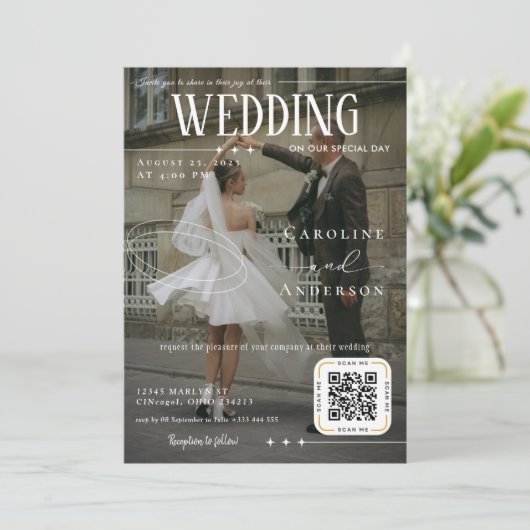 Magazine Cover Wedding Invitation 招待状 (スタンド正面)