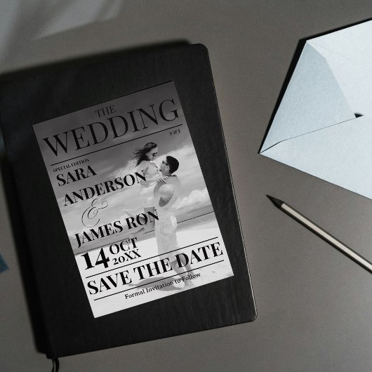 Magazine Editorial Newspaper Wedding Save the Date 招待状
