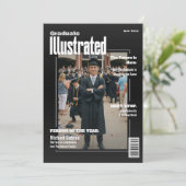 Magazine Four Photo Black Graduation Announcement 招待状 (スタンド正面)