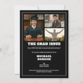 Magazine Four Photo Black Graduation Announcement 招待状 (裏面)