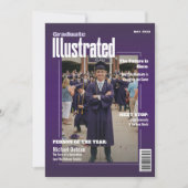 Magazine Four Photo Purple Graduation Party 招待状 (正面)
