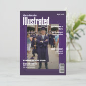 Magazine Four Photo Purple Graduation Party 招待状 (スタンド正面)