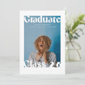 Magazine Inspired Cover Bold Grad Announcement 招待状 (スタンド正面)