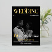 Magazine Newsletter結婚の写真Save the Date 箔招待状 (立ち正面)