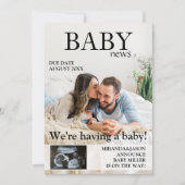 Magazine Sonogram Photo Pregnancy Announcement 招待状 (正面)