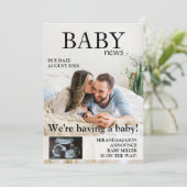 Magazine Sonogram Photo Pregnancy Announcement 招待状 (スタンド正面)