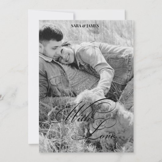 Magazine Unique Newspaper Wedding Save the Date 招待状 (裏面)