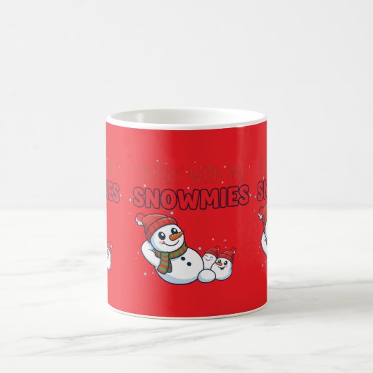 MagChillin' With My Snowmies Cute Snowman Winter コーヒーマグカップ (中央)